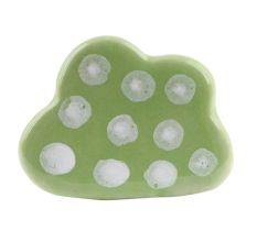 Lime White Dot Cloud Ceramic Wine Bottle Stopper