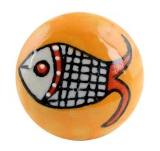 Mustard Fish Flat Ceramic Wine Bottle Stopper