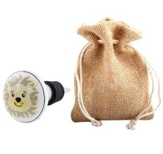 Mustard Panda Ceramic Flat Wine Bottle Stopper