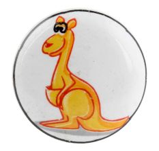 Orange Kangaroo Ceramic Flat Wine Bottle Stopper