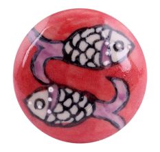 Peach Fish Flat Ceramic Wine Bottle Stopper