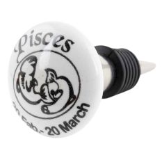 Pisces Flat Ceramic Wine Bottle Stopper