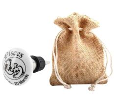 Pisces Flat Ceramic Wine Bottle Stopper