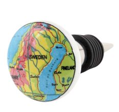 Sweden Map Ceramic Wine Bottle Stopper