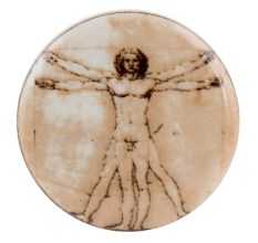 The Vitruvian Man Brown Flat Wine Bottle Stopper