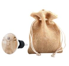 The Vitruvian Man Brown Flat Wine Bottle Stopper