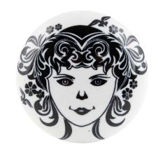 White Base Black Baby Flat Ceramic Wine Bottle Stopper