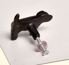 Antique Puppy Iron Cabinet Knob