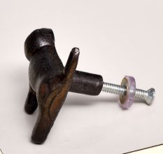 Antique Puppy Iron Cabinet Knob