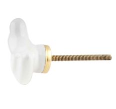 White Little Bird Pattern Cabinet Knobs