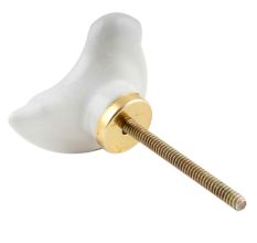 White Little Bird Pattern Cabinet Knobs