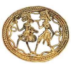 An Exquisite Brass Couple Celebrating Sculptures For Embellishment
