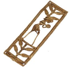 Calming Cymbal Bearing Lone Male-Rectangular Artwork In Brass Metal