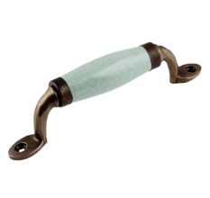 Sage Green Crackle Small Ceramic Antique Door Handles