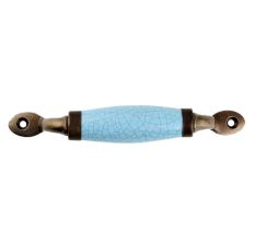 Turquoise Crackle Small Ceramic Antique Door Handles