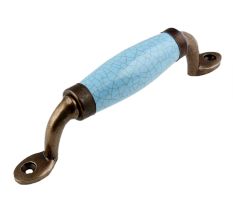 Turquoise Crackle Small Ceramic Antique Door Handles