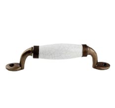 White Crackle Small Ceramic Antique Door Handles