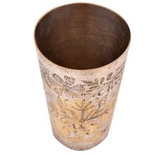 Brass Punjabi Glass Chiseled Flower Pattern