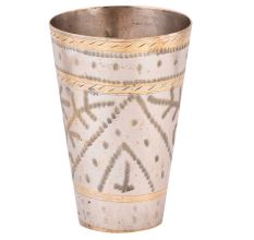 Brass Etched Arch Leaves Design Lassi Glass