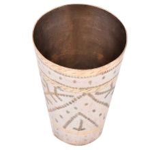 Brass Etched Arch Leaves Design Lassi Glass