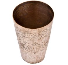 Brass Chiseled Floral Design With Decorative Border On Top