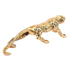 Golden Jaguar Statue Showpiece Interior Decor Item