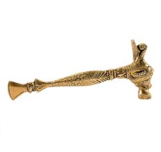 Brass Ornate Hand Carved Elephant Head Hammer Or Paper weight