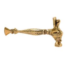 Brass Ornate Hand Carved Elephant Head Hammer Or Paper weight