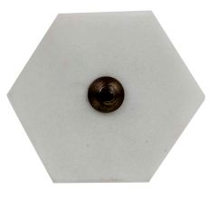 White Hexagon stone Cabinet knobs
