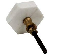 White Hexagon stone Cabinet knobs