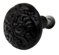 Black Floral Iron Cabinet Knob
