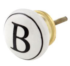 B Flat Alphabet Ceramic Drawer Knob
