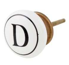 D Flat Alphabet Ceramic Drawer Knob