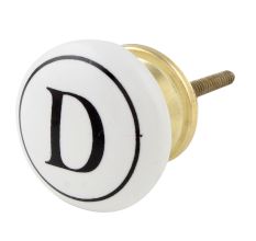 D Flat Alphabet Ceramic Drawer Knob