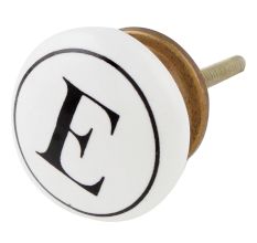 E Flat Alphabet Ceramic Drawer Knob