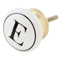 E Flat Alphabet Ceramic Drawer Knob