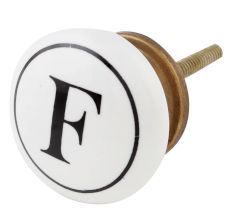F Flat Alphabet Ceramic Drawer Knob