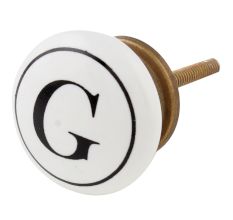 G Flat Alphabet Ceramic Drawer Knob