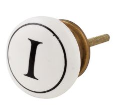 I Flat Alphabet Ceramic Drawer Knob