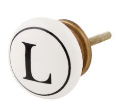 L Flat Alphabet Ceramic Drawer Knob