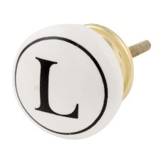 L Flat Alphabet Ceramic Drawer Knob