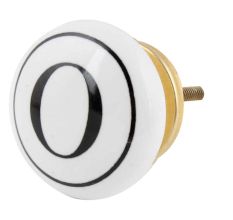 O Flat Alphabet Ceramic Drawer Knob