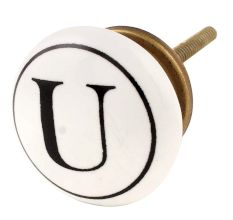 U Flat Alphabet Ceramic Drawer Knob