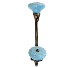 Blue Wheel Flower Ceramic Antique Iron Hook