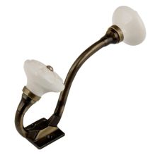 Cream Wheel Flower Ceramic Antique Iron Hook