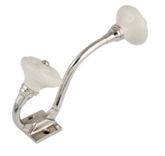 Cream Wheel Flower Ceramic Silver Iron Hook