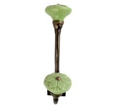 Green Wheel Flower Ceramic Antique Iron Hook