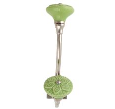 Green Wheel Flower Ceramic Silver Iron Hook