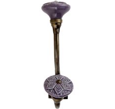 Purple Wheel Flower Ceramic Antique Iron Hook