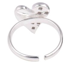 Lovely Pink Heart Adjustable Silver Toe Ring For Children